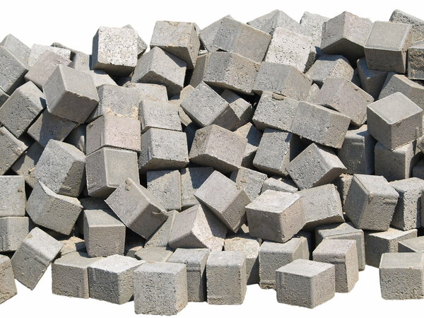 Paving stone isolated on white for texture and background