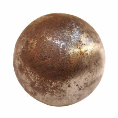 Iron metal ball isolated on white background clipart