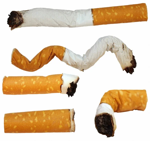 Встановити сигарети ізольовані на білому тлі, текстура — стокове фото