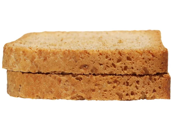 Rebanada de pan aislada en blanco —  Fotos de Stock