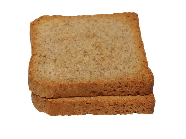 Rebanada de pan aislada en blanco —  Fotos de Stock