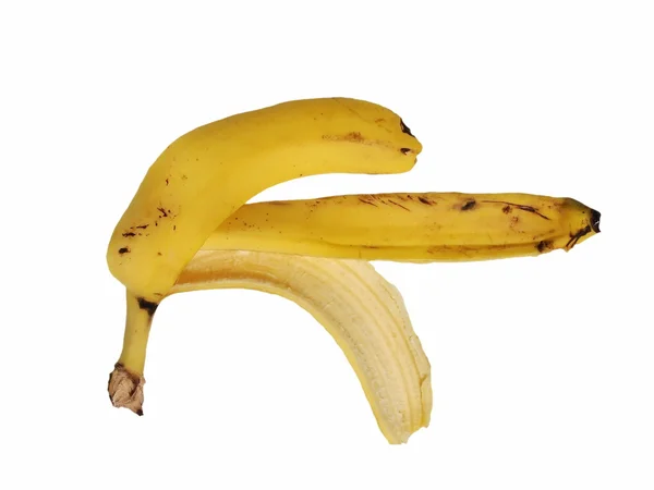 白背景的香蕉皮 — 图库照片