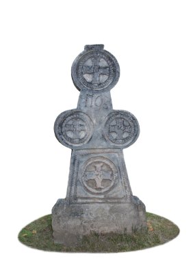 Boş eski mezar (1798) izole üzerinde beyaz arka plan, doku