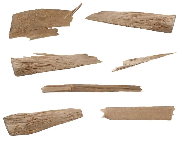 Pedaços de coleta de tábuas quebradas de faia isoladas em branco — Fotografia de Stock