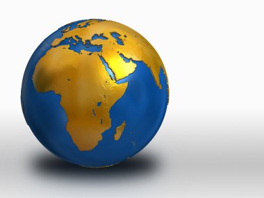 Blue and Gold Earth - Africa, Middle East, Europe clipart