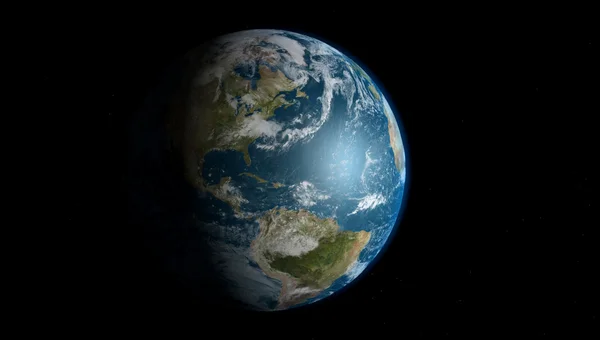 Die Erde mit Sternenfeld-Hintergrund — Stockfoto