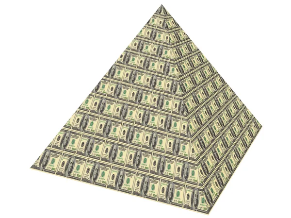 Пирамида долларов — стоковое фото