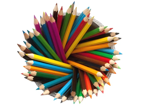 Colored pencils top view — Stock Photo, Image