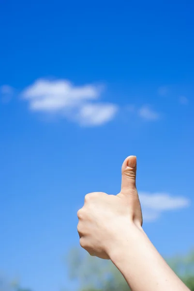 Hand giving thumb up — Stock Photo, Image