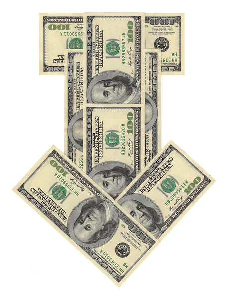 Arrow of dollars — Stock Photo, Image