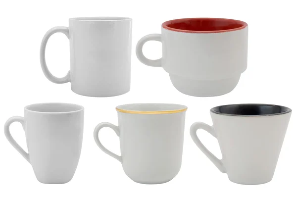 Set of white cups — Stock Photo, Image