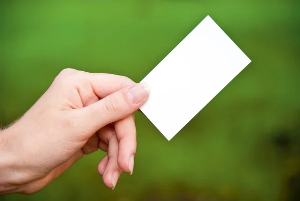 stock image Empty card in a hand