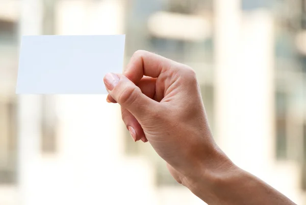stock image Empty card in a hand