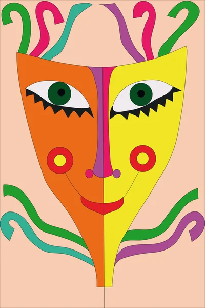 Фестивальна маска зі стрічками — стоковий вектор