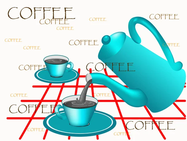Cafetière et tasse — Image vectorielle