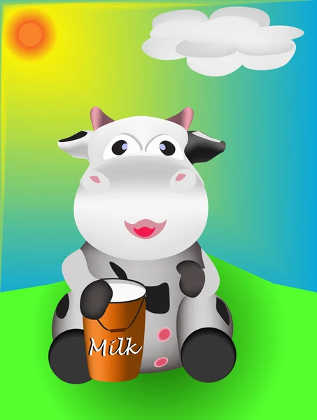 Vacca e latte — Vettoriale Stock