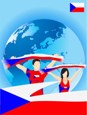 Czechic sport fans clipart