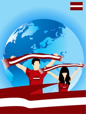 Latvian sport fans clipart