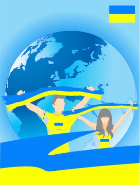 Ukrainian sport fans clipart