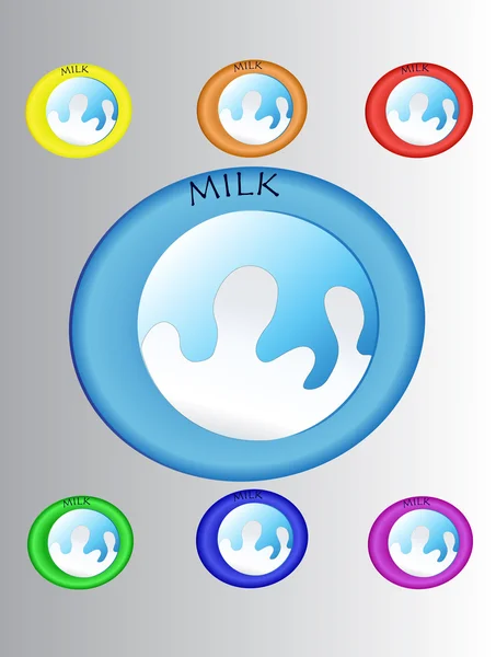 Bouton lait — Image vectorielle