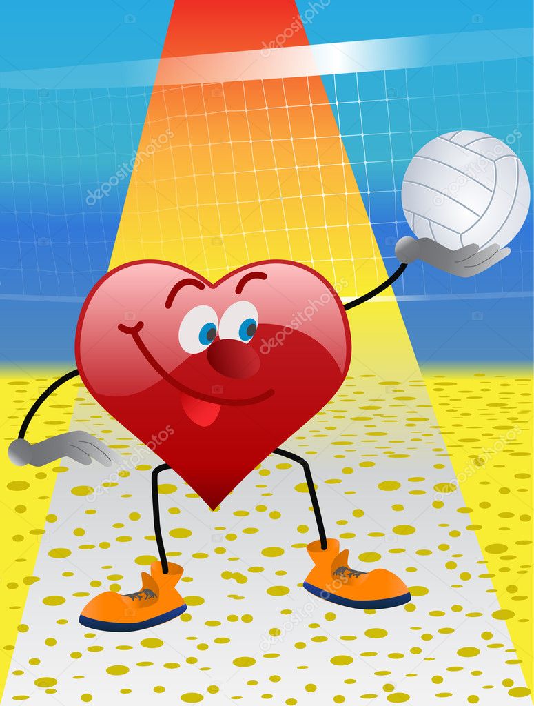 Heart playing in volleyball