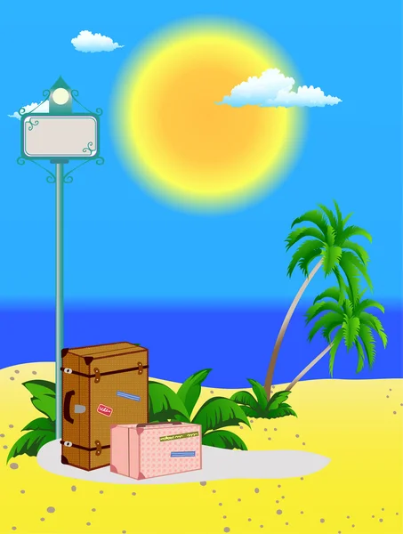 海滩上的指示器 — 图库矢量图片