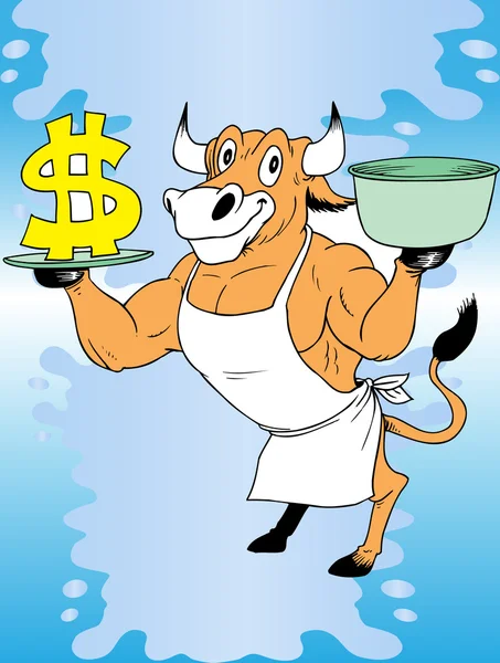 Cow and money — Stock Vector
