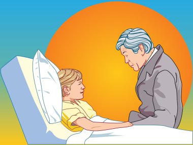 Man about be sick child clipart