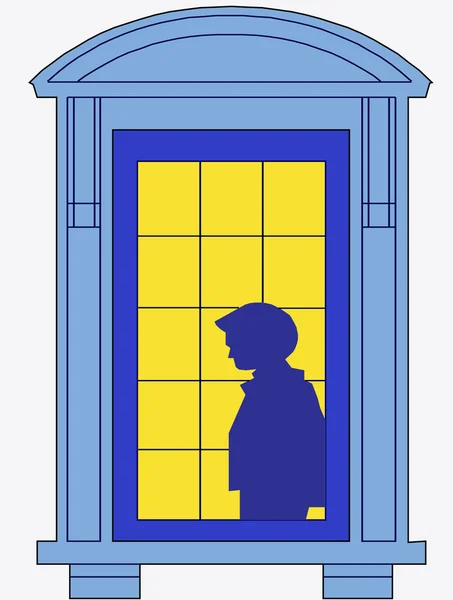 Silhouette of the boy — Stock Vector