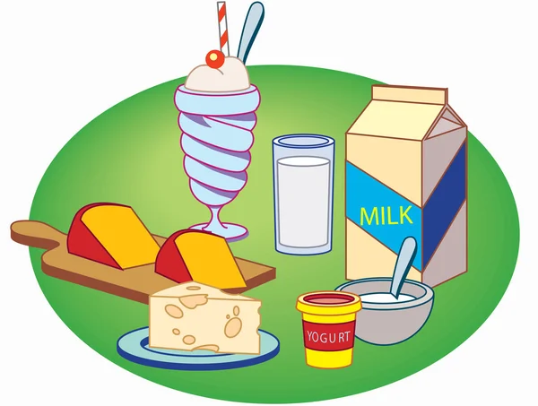 Mjölkprodukter — Stock vektor
