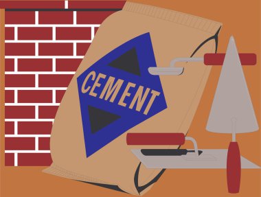 Trovels and cement clipart