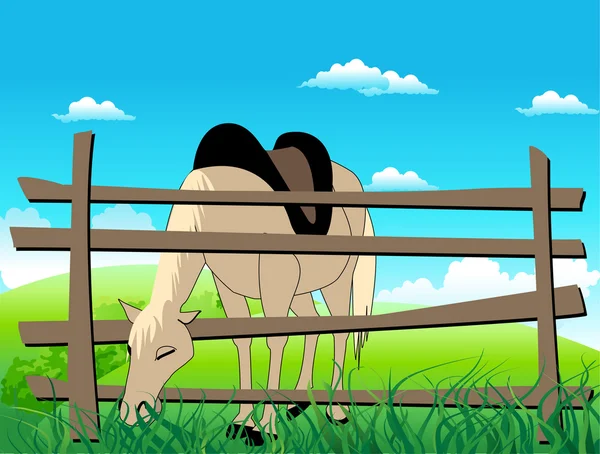 草原上的马 — 图库矢量图片