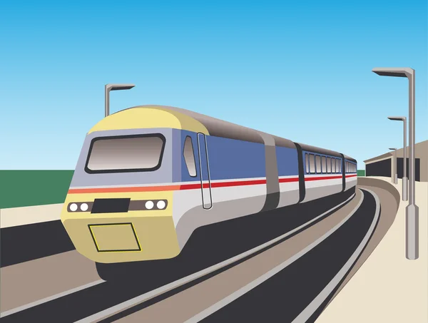 stock vector Train on station