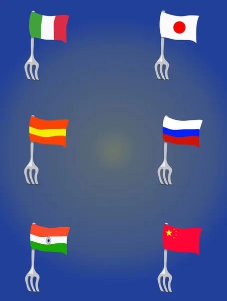 Vlajky na vidlice Vektorová Grafika