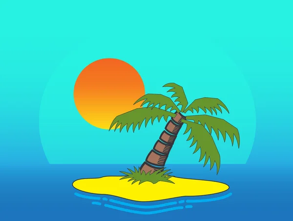 Абстрактные пальмы и солнце — стоковый вектор