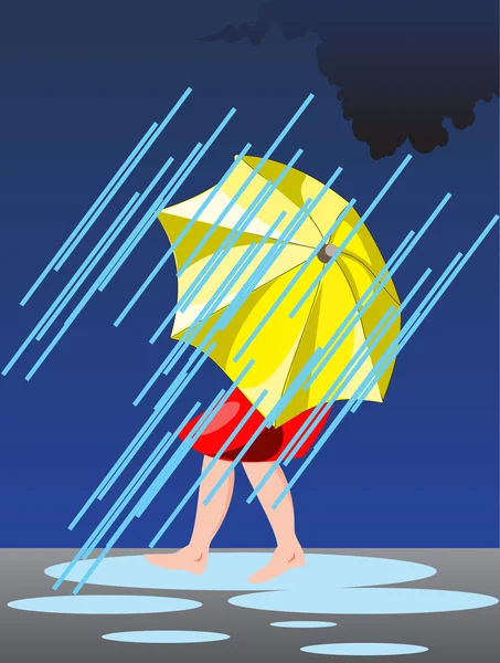 stock vector Person under umbrella