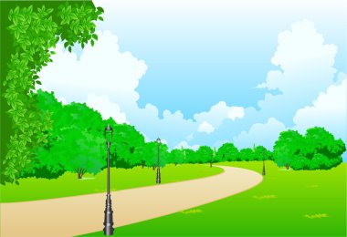 Park in the city clipart