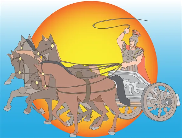 Chariot with horses — Stock Vector