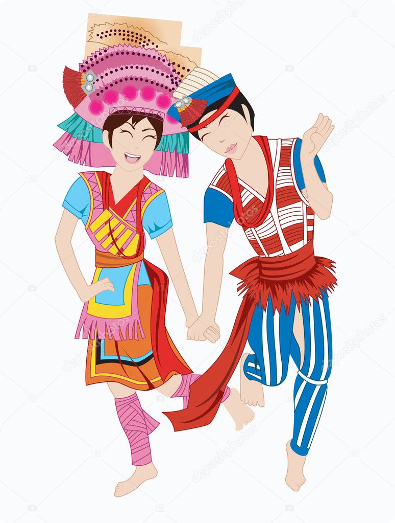 Chinese dance — Stock Vector #6223085