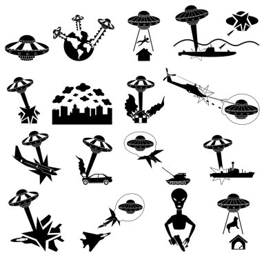 Alien attacking earth clipart