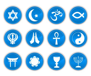 Religion icons blue