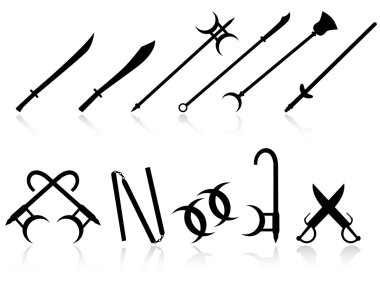 SET OF CHINESE WEAPONS clipart