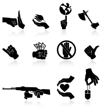 Hands icons clipart