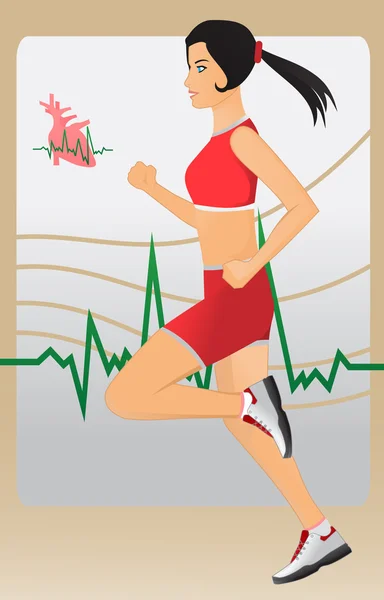 Girl running — Stock Vector