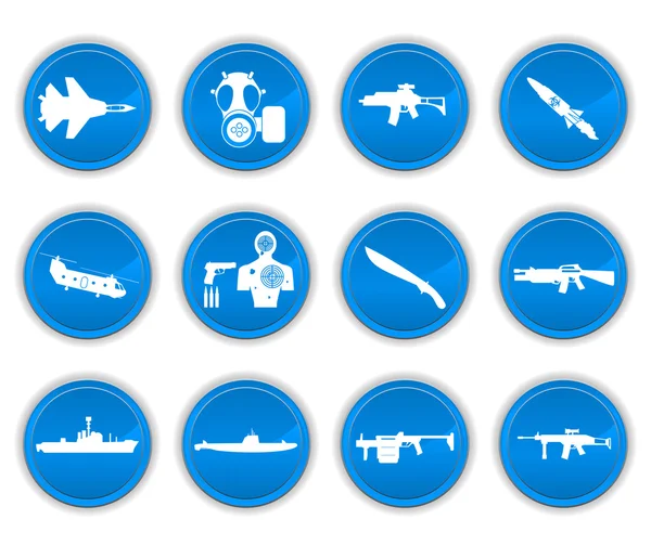 Armes de guerre bleu — Image vectorielle
