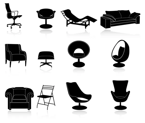 Ensemble de chaises — Image vectorielle