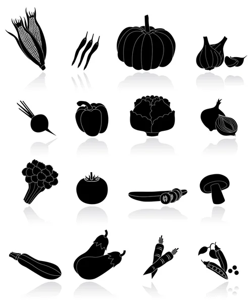 Vegetable icons — Stock Vector