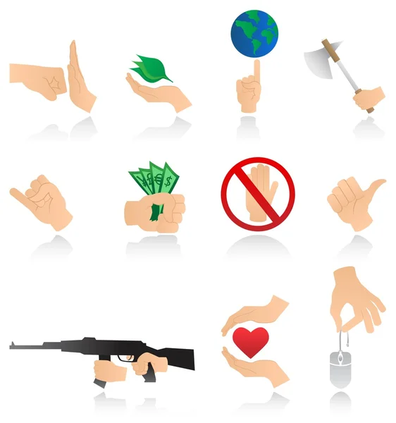 Hands icons — Stock Vector