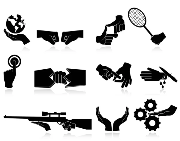 Handen pictogrammen — Stockvector