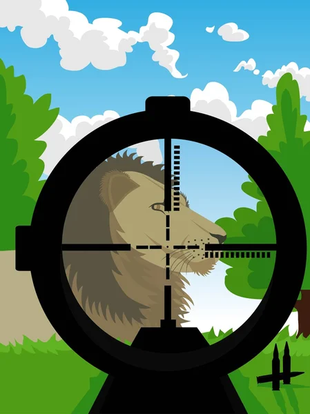 Szafari-vadászat — Stock Vector